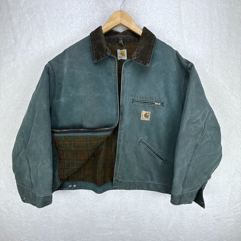 Carhartt Detroit Jacket Blanket Lined Mens 31X27 (3XL) J43 HTG‎ Hunter Green